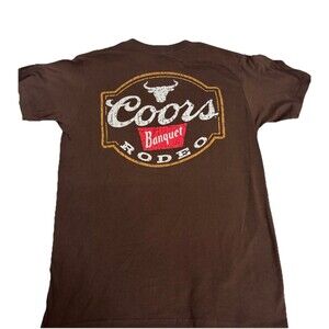 Boors Beer Banquet Rodeo Graphic T-shirt Women Small Brown Short Sleeve